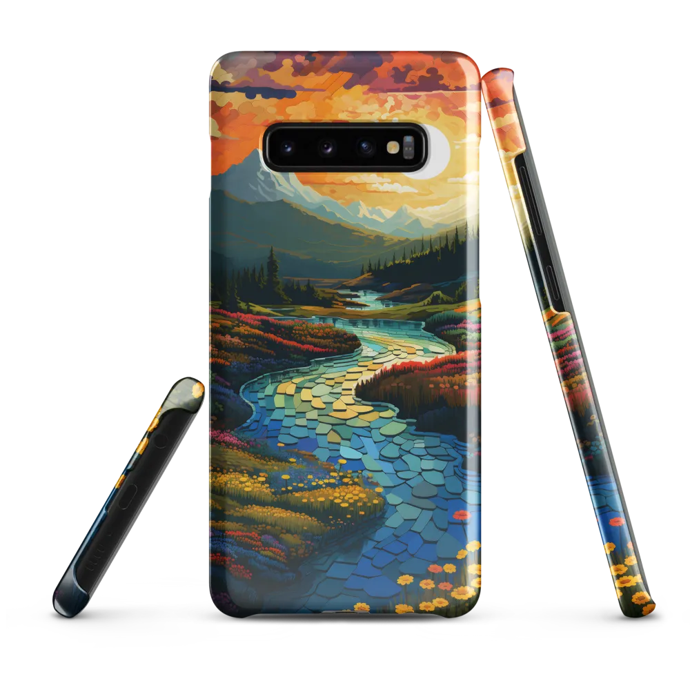 Serenity in Sunset: A Winding River's Embrace | Phone Case |  S10 Plus | Snap Case | Glossy