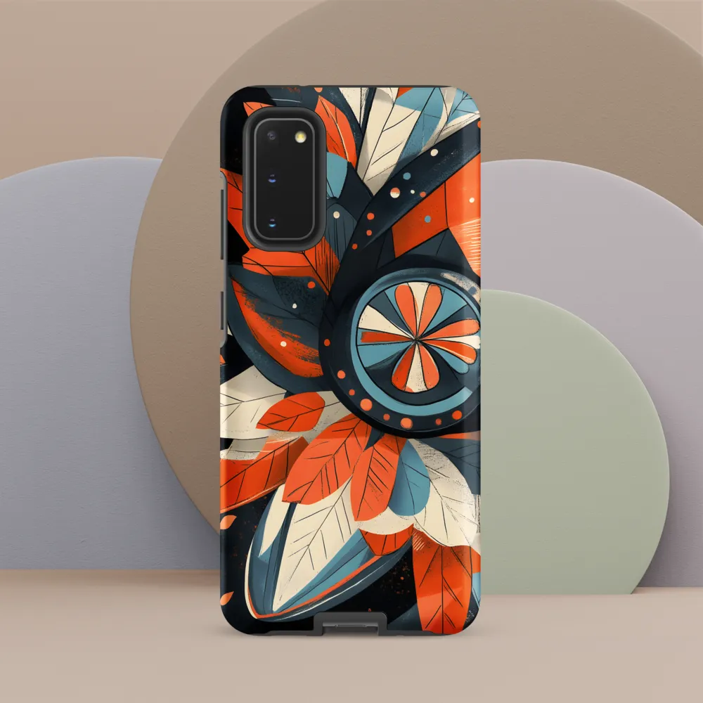 Floral Symphony in Orange and Teal