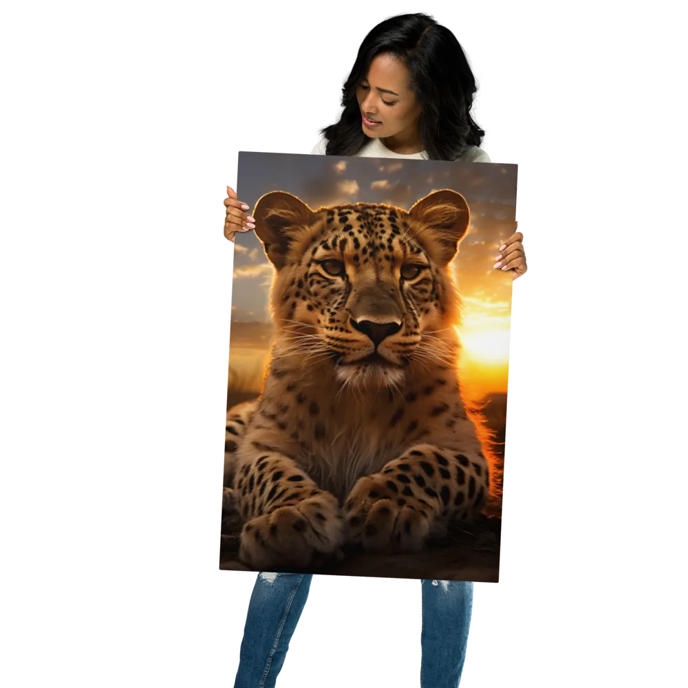 Regal Presence: The Leopard at Sunset | Metal Print | 20″×30″