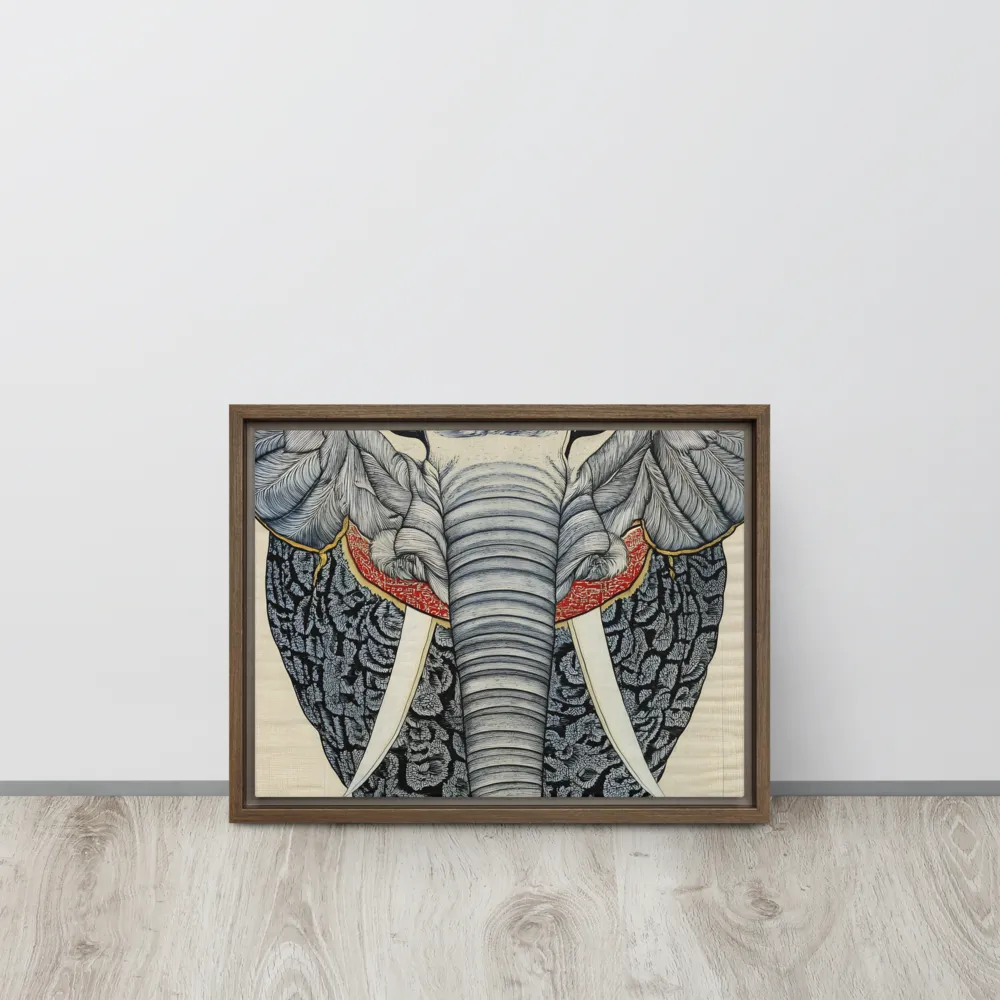 Majesty of the Elephant | Canvas with Brown Frame | 12″×16″