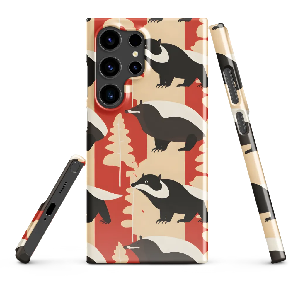 Wildlife Pattern: The Badger Tale | Phone Case |  S24 Ultra | Snap Case | Glossy