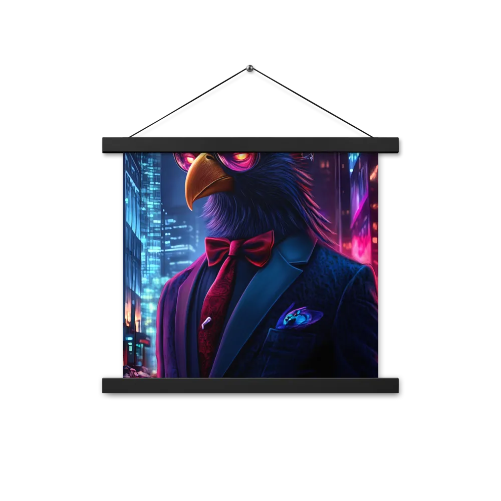 The Dapper Avian | Poster With Black Wood Hanger | 14″×14″