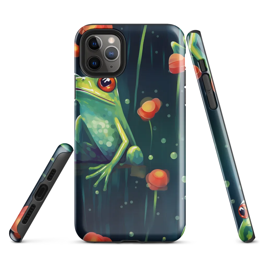 Playful Frogs in a Lush Pond | Phone Case |  11 Pro Max | Tough Case | Glossy