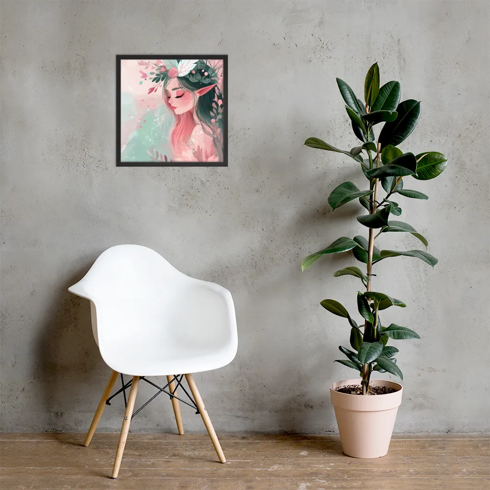 Whispers of Nature | Poster with Black Frame | 18″×18″