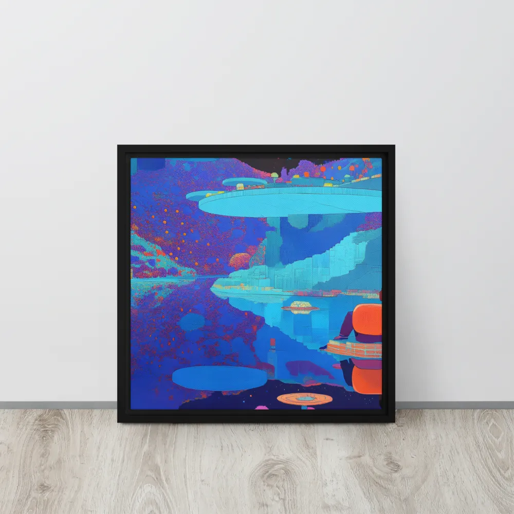 Reflections of Serenity | Canvas with Black Frame | 16″×16″