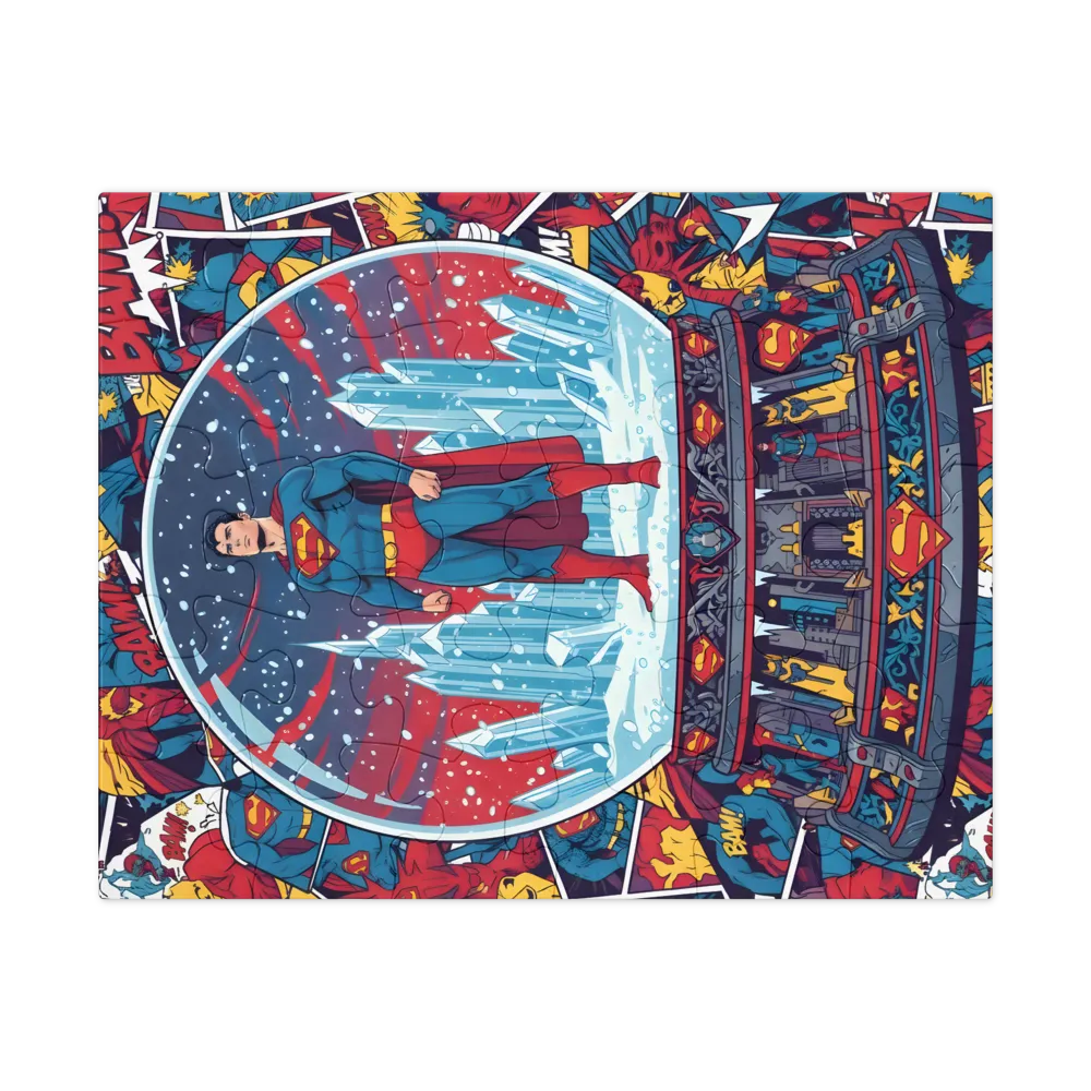 Man of Steel Snow Globe 
 Jigsaw Puzzle in Tin Box