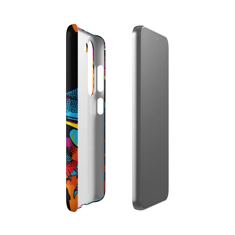 Colorful Encounters: The Playful Geckos | Phone Case |  S23 | Snap Case | Matte