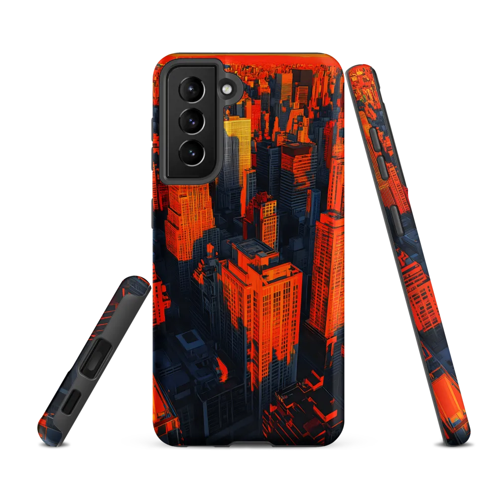 Urban Dawn: A Digital Ode to Skyscrapers | Phone Case |  S21 FE | Tough Case | Matte