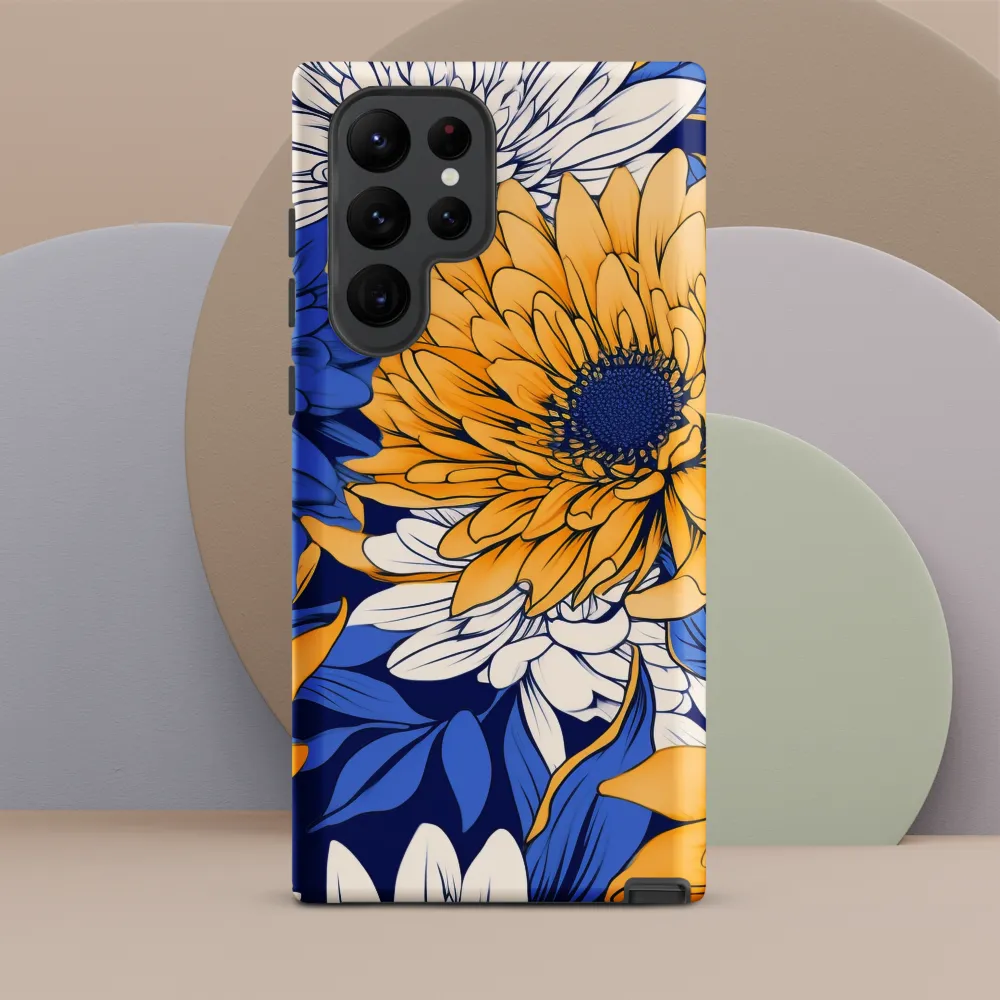 Floral Harmony in Blue and Yellow