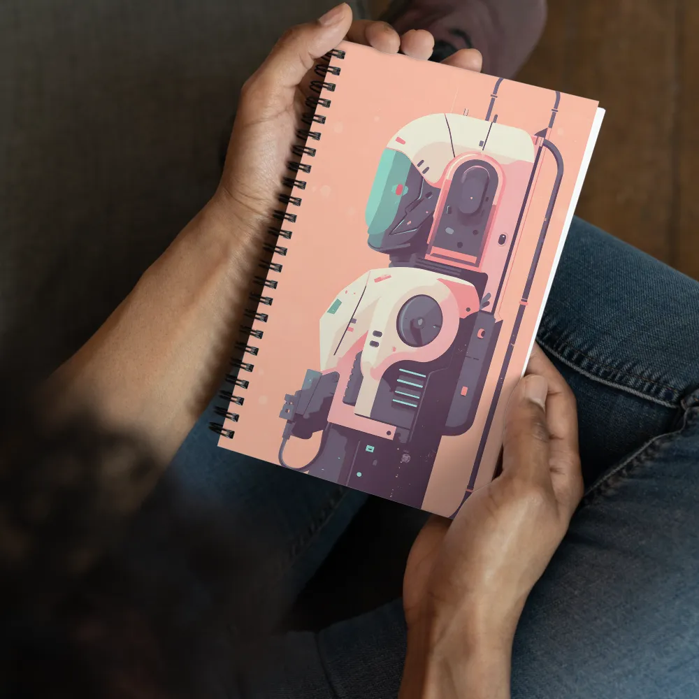 Futuristic Astronaut Bot | Spiral Notebook