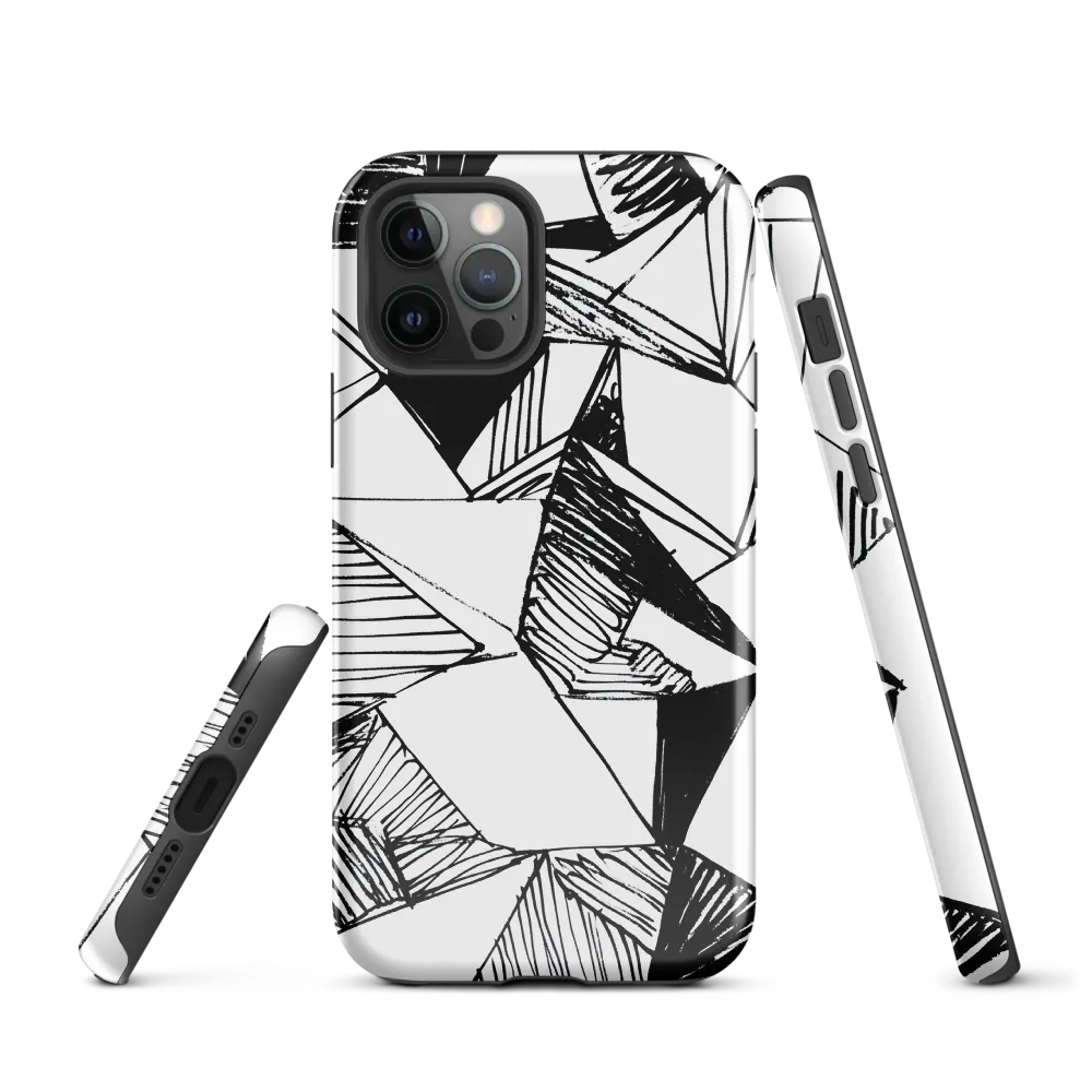 Dynamic Geometry in Ink | Phone Case |  12 Pro | Tough Case | Glossy