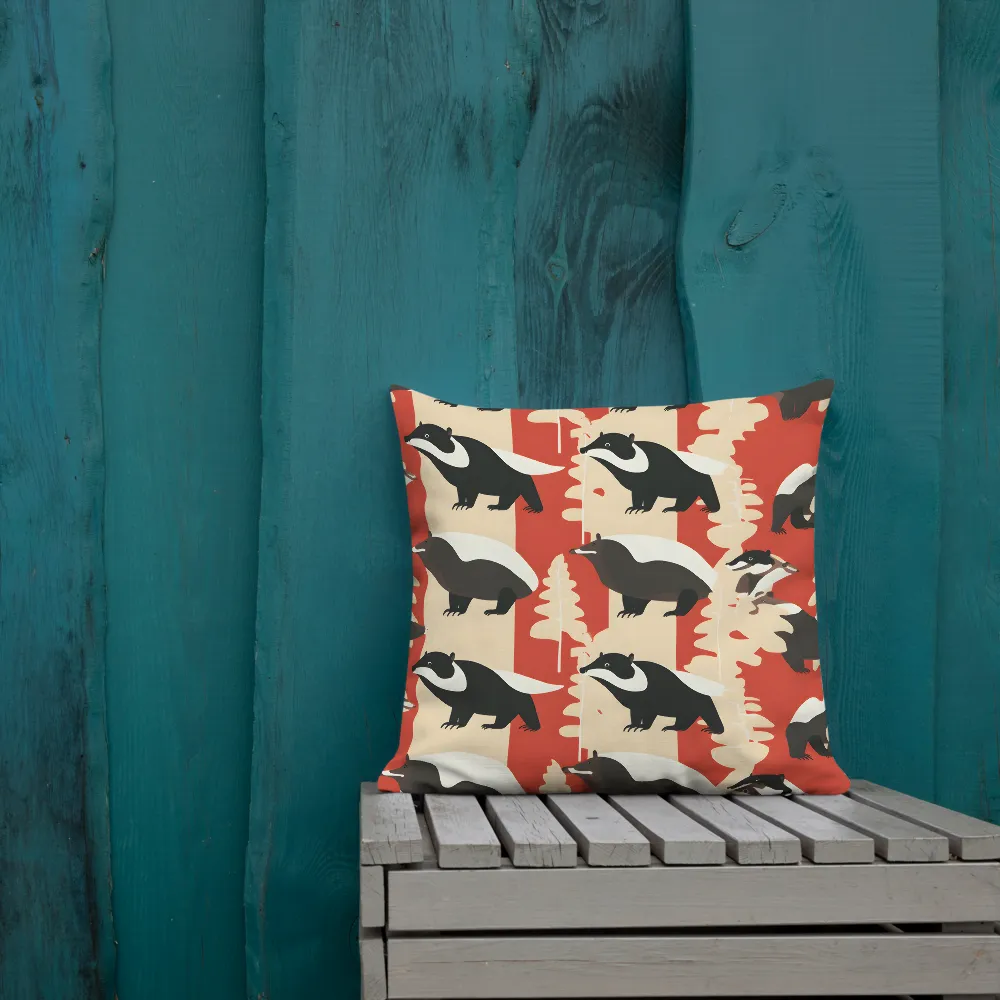 Wildlife Pattern: The Badger Tale | Pillow | 18″×18″