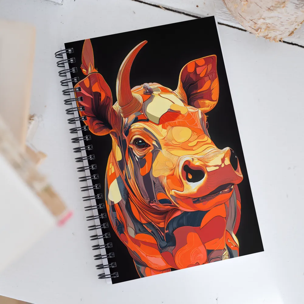 Modern Serenade: The Vibrant Cow | Spiral Notebook