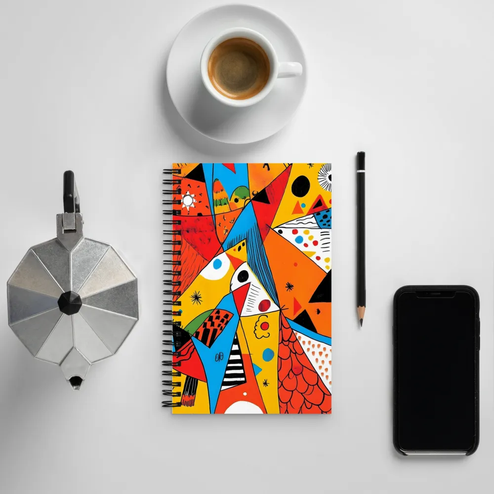 Geometric Playground: A Colorful Journey Through Abstract Landscapes | Spiral Notebook