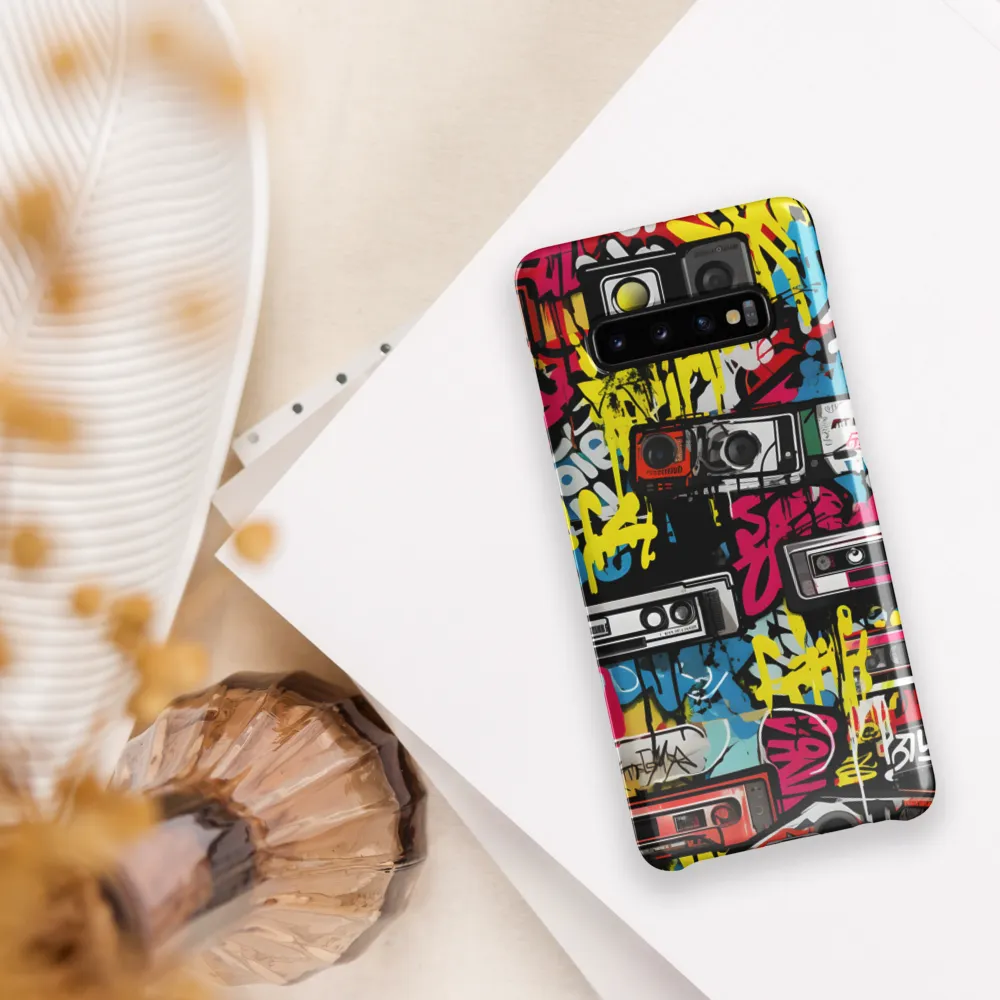 Urban Nostalgia: A Retro Cassette Explosion | Phone Case |  S10 Plus | Snap Case | Glossy