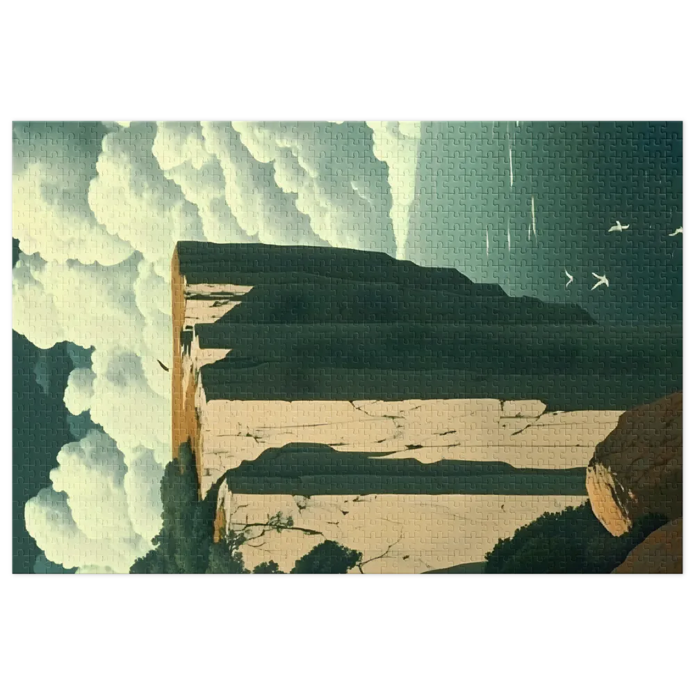 Cliff Above the Clouds 
 Jigsaw Puzzle in Tin Box