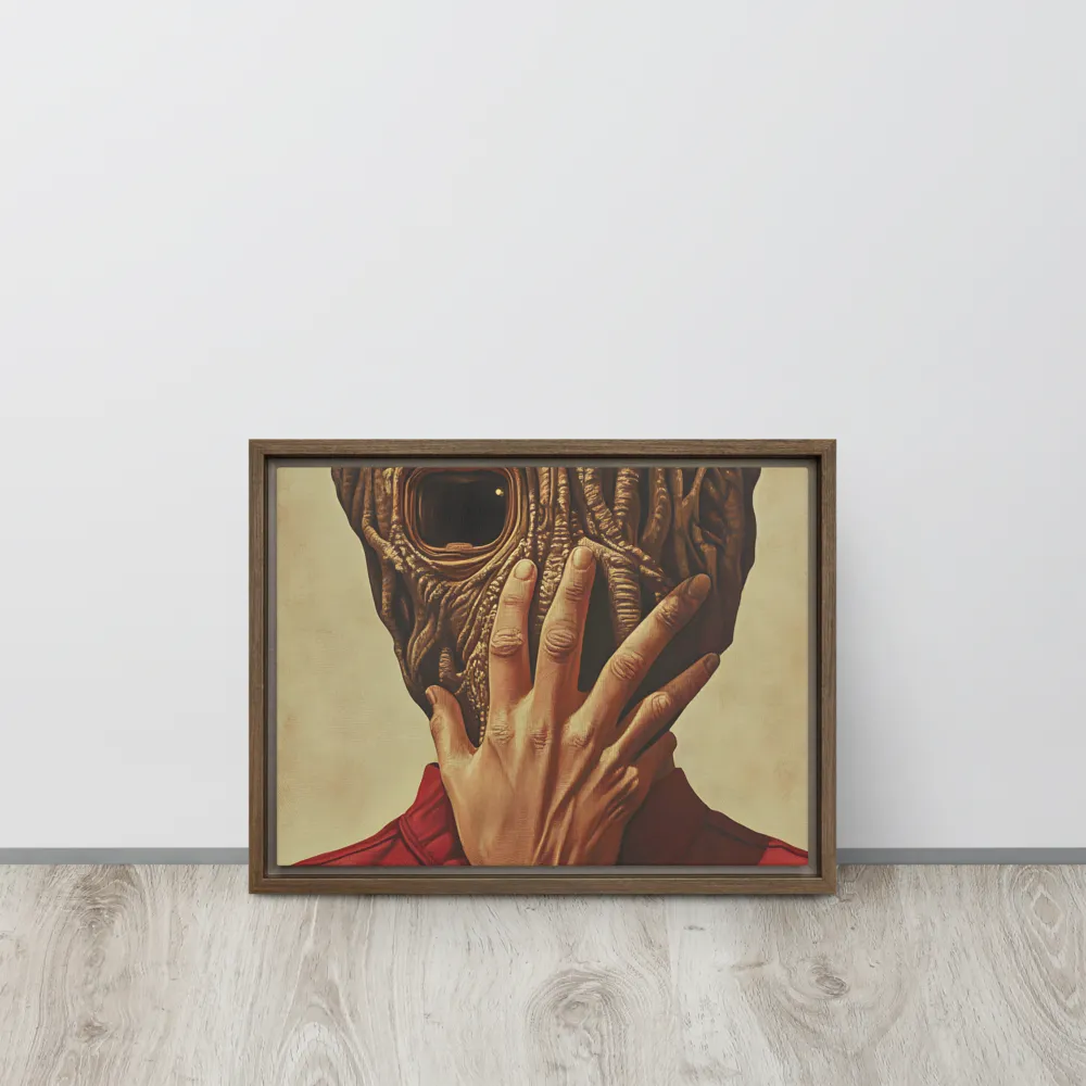 The Mask of Roots | Canvas with Brown Frame | 12″×16″