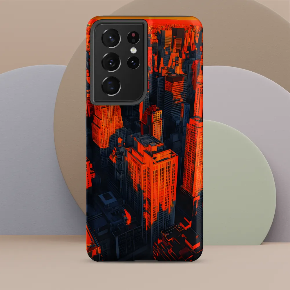 Urban Dawn: A Digital Ode to Skyscrapers | Phone Case |  S21 Ultra | Tough Case | Matte