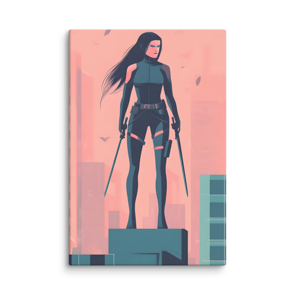 Urban Sentinel: A Warrior's Stand | Canvas | 24″×36″