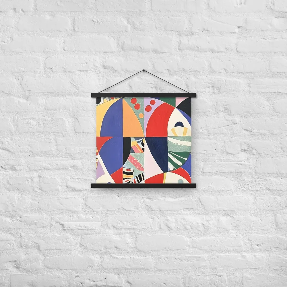 Dynamic Mosaic Symmetry | Poster With Black Wood Hanger | 18″×18″