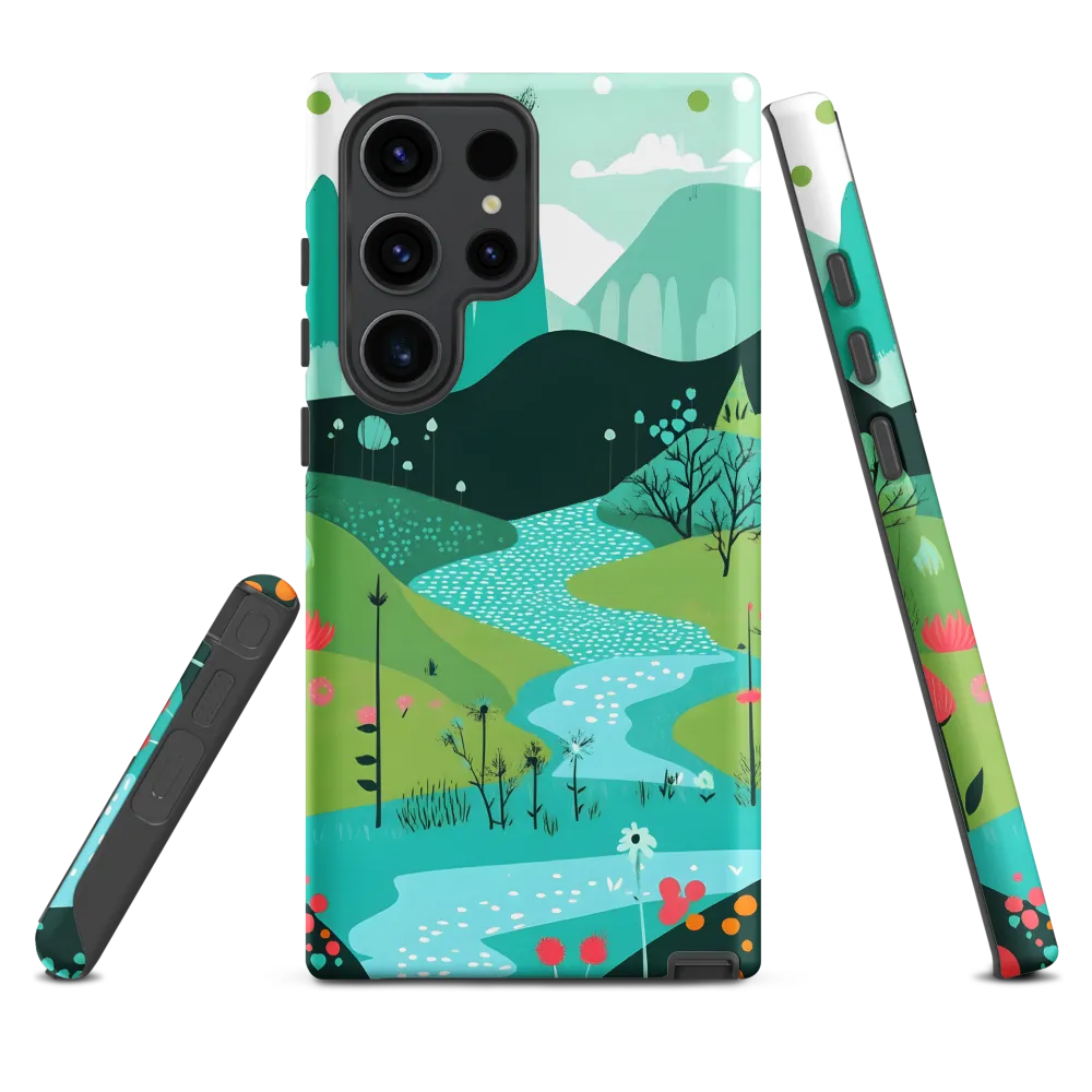 Whimsical River in a Lush Landscape
