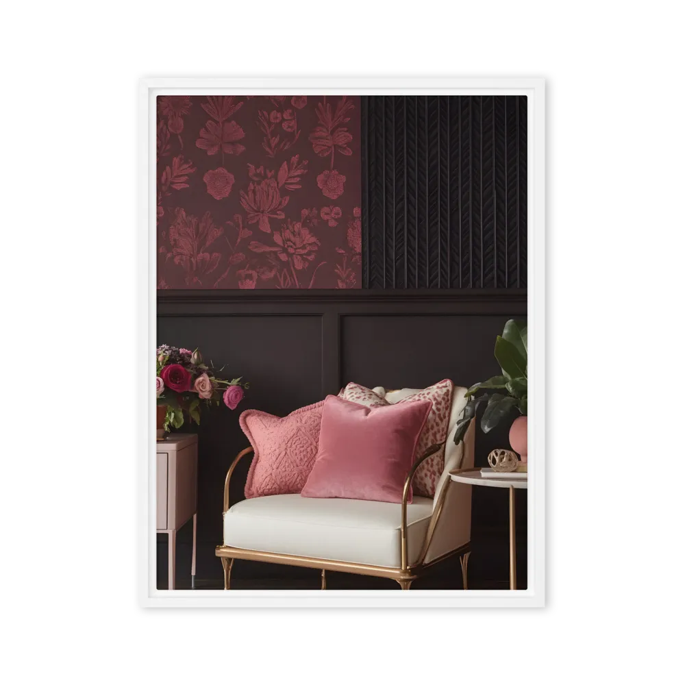Elegance in Contrast: A Modern Interior Design | Canvas with White Frame | 24″×32″