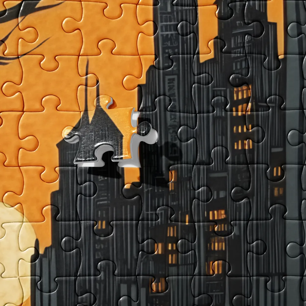 Eerie Cityscape: A Haunting Reflection | Jigsaw Puzzle | 252 pieces