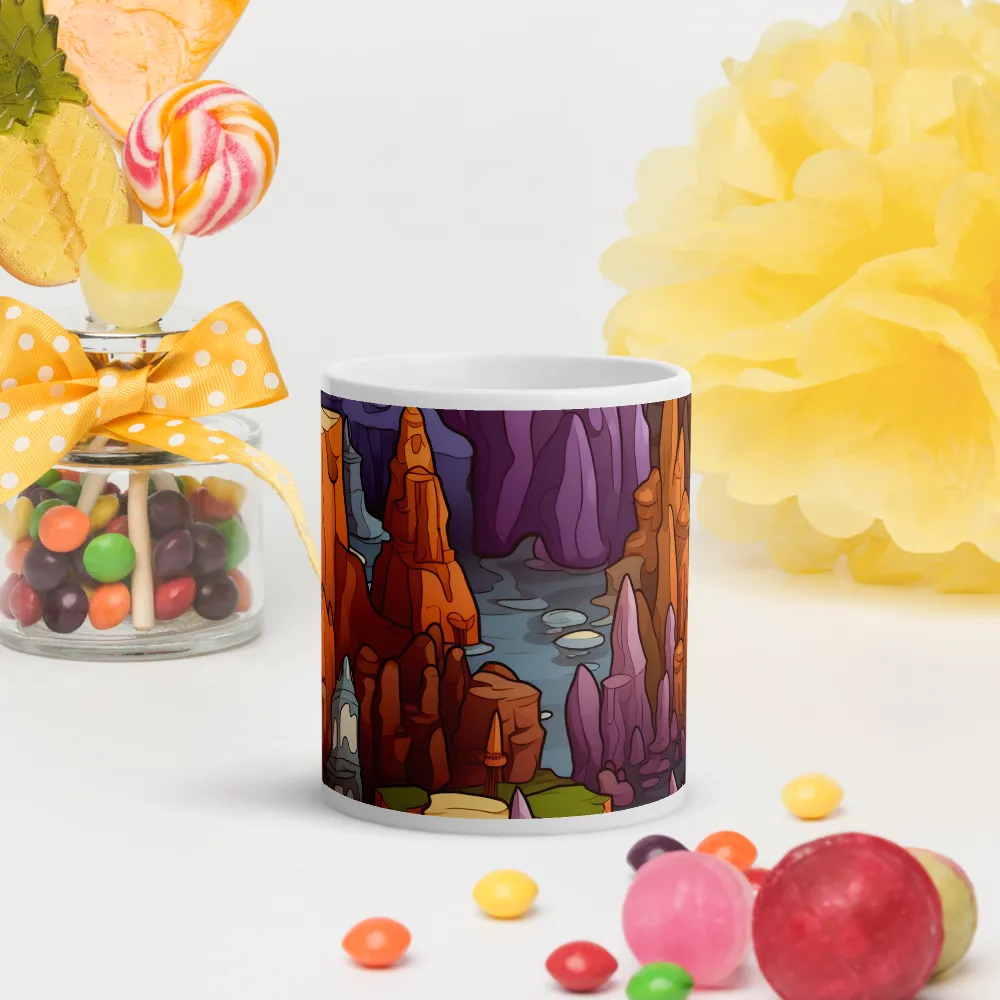 Vibrant Rockscape: A Digital Odyssey | Mugs | Multiple Sizes & Colors