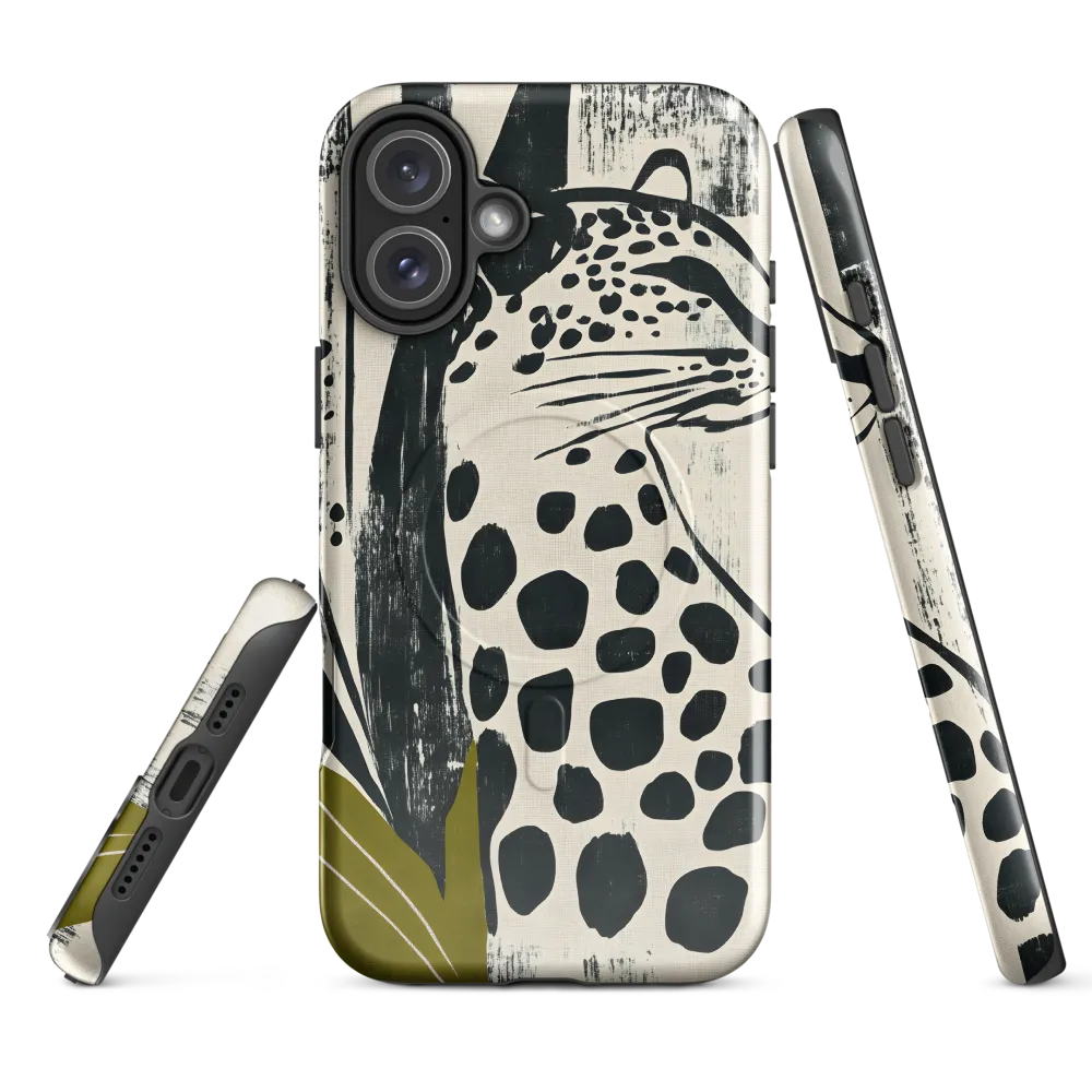 Leopard in Silhouette: A Modern Appeal | Phone Case |  16 Plus | MagSafe® Tough Case | Glossy