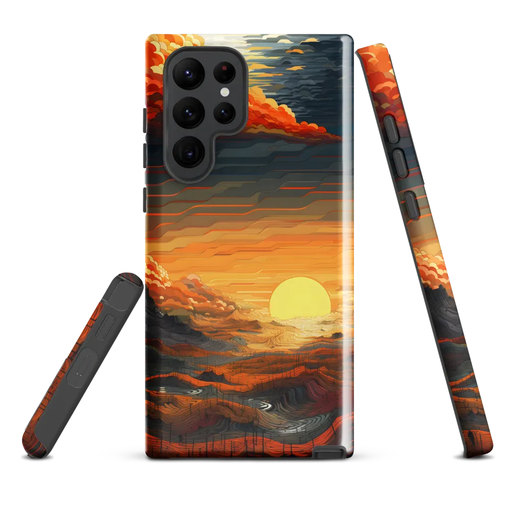 Ethereal Sunset: A Serene Landscape in Flowing Forms
