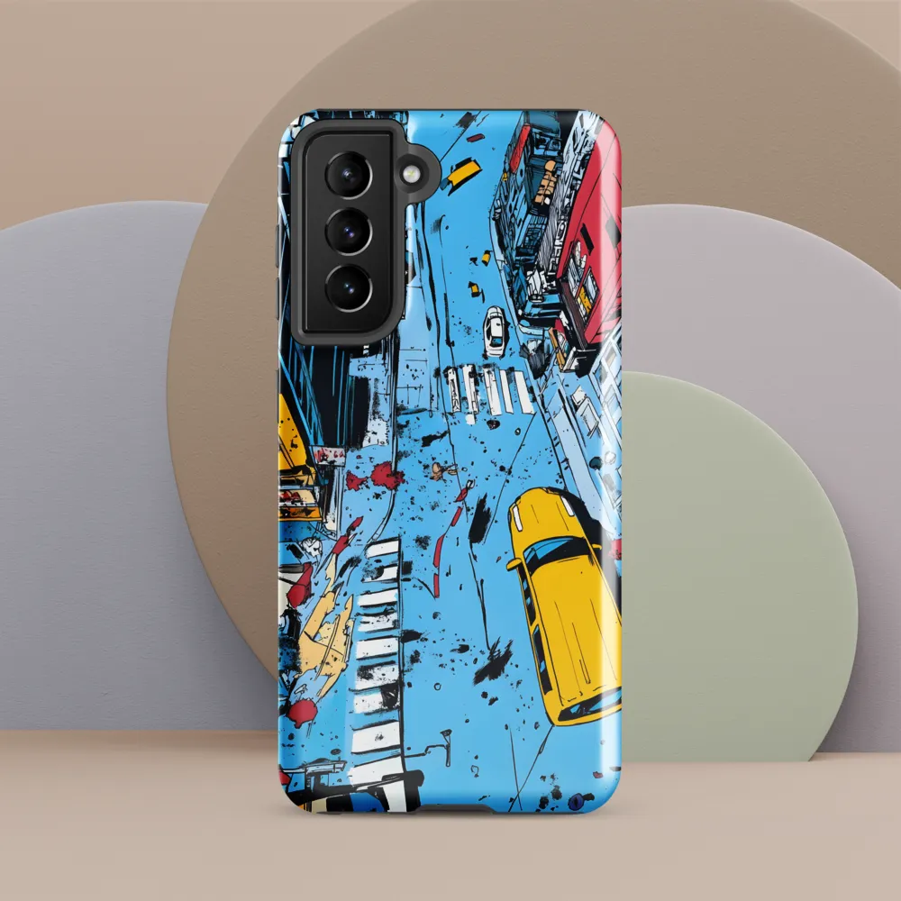 Urban Chaos: Aerial View of City Life | Phone Case |  S21 | Tough Case | Glossy