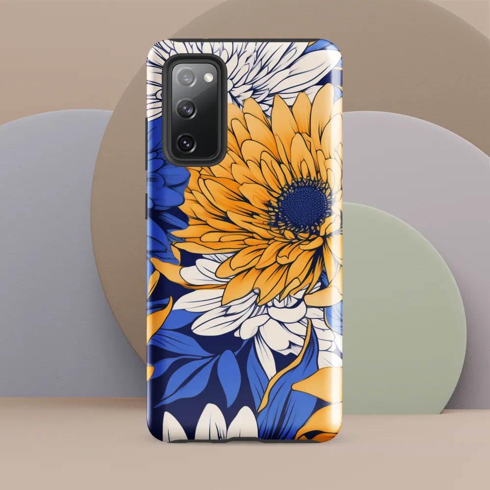 Floral Harmony in Blue and Yellow