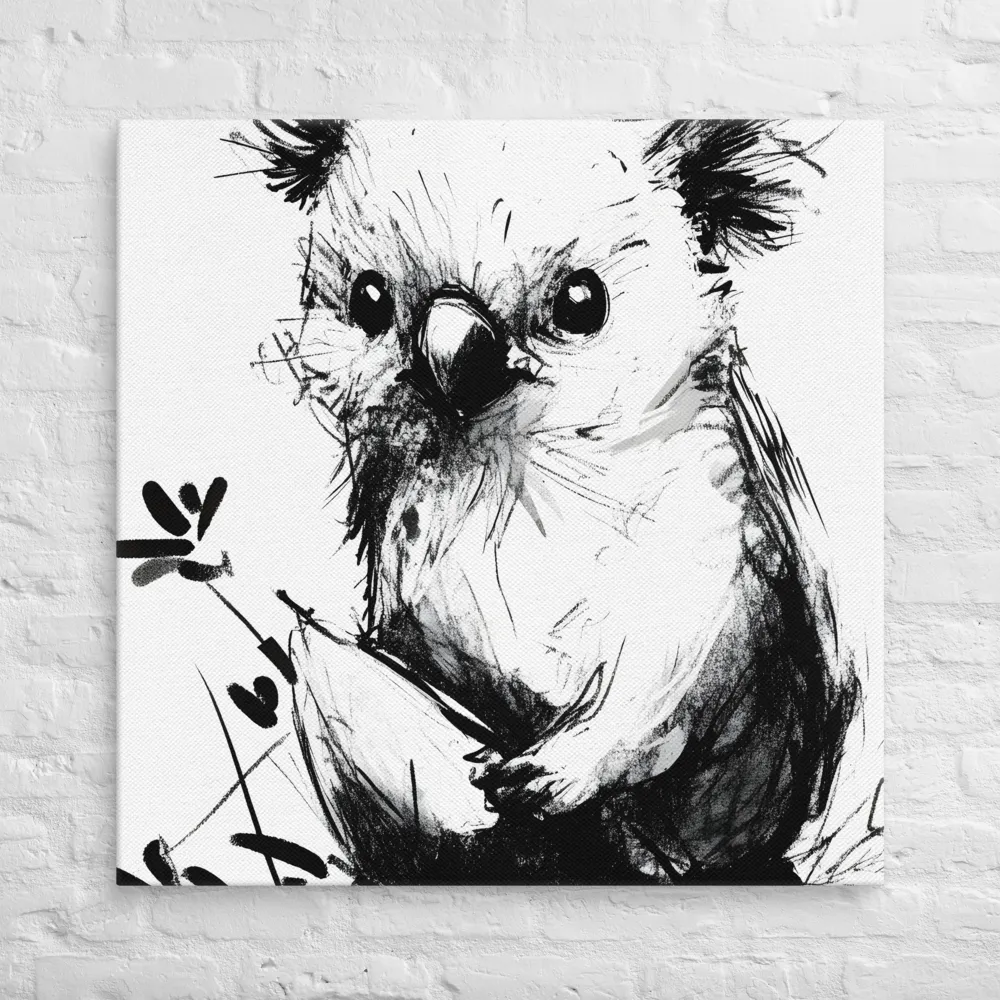 Whimsical Koala in Ink | Canvas | 36″×36″
