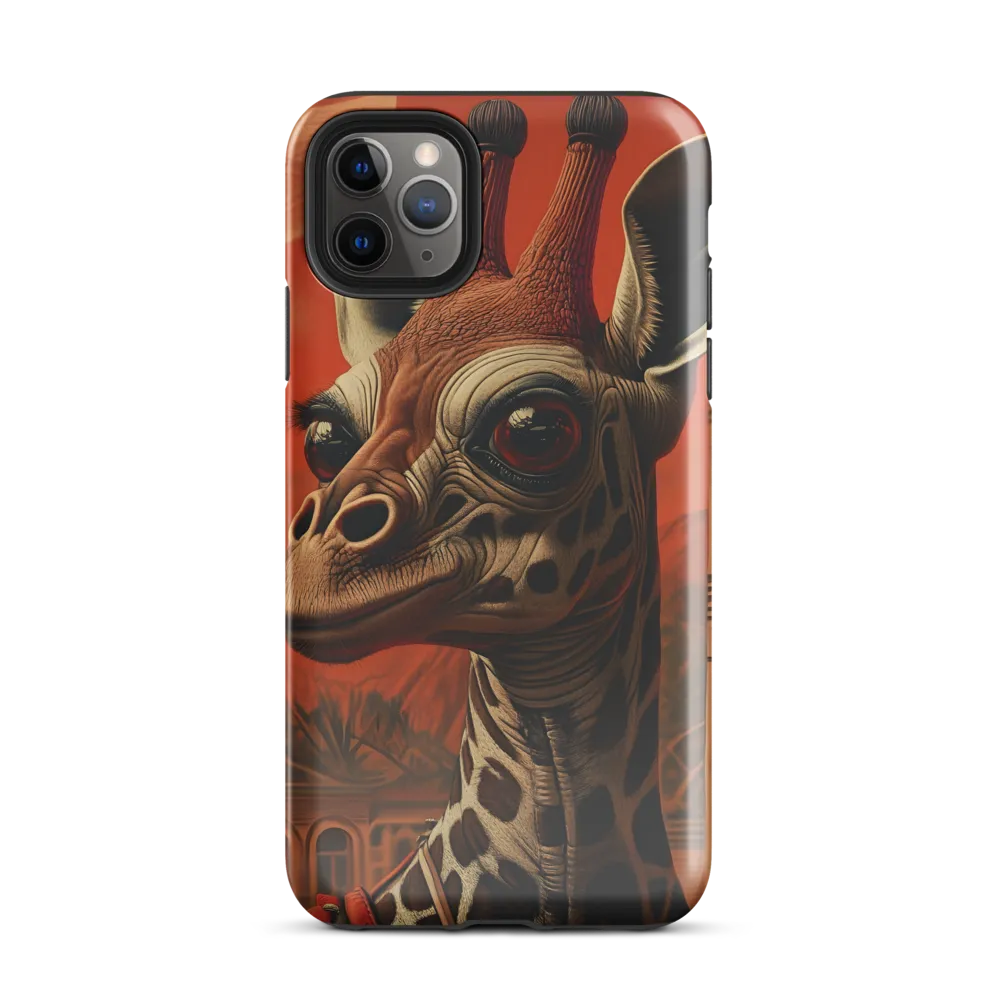 Whimsical Giraffe in an Orange Dreamscape | Phone Case |  11 Pro Max | Tough Case | Glossy