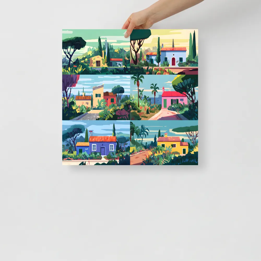 Sunlit Villa Collage 
 Poster | 18″x 18″