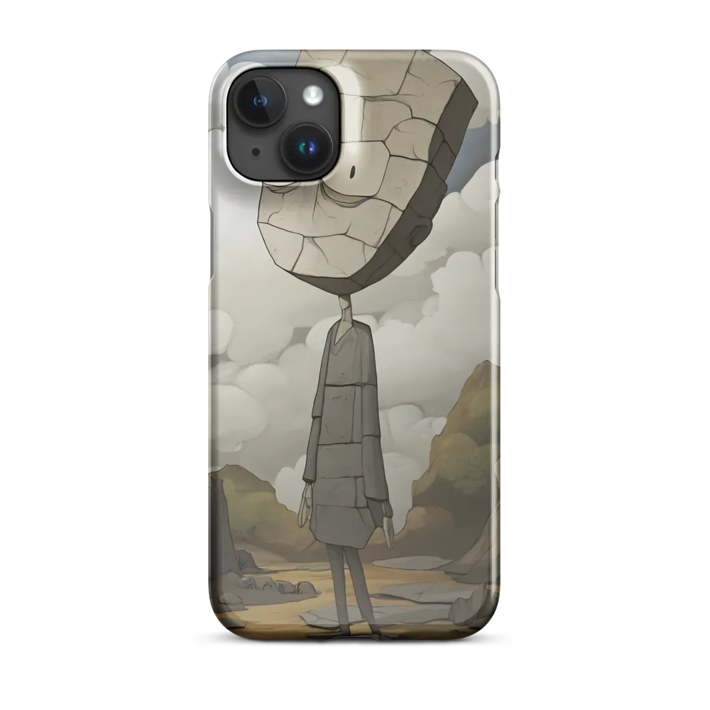 Whimsical Stone Figure in a Rocky Landscape | Phone Case |  15 Plus | Snap Case | Glossy