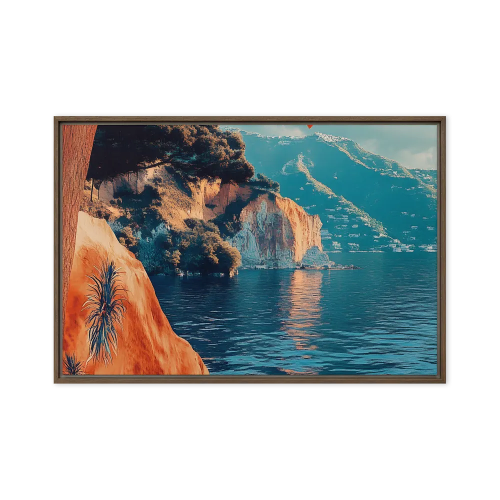 Elysian Waterscape | Canvas with Brown Frame | 24″×36″