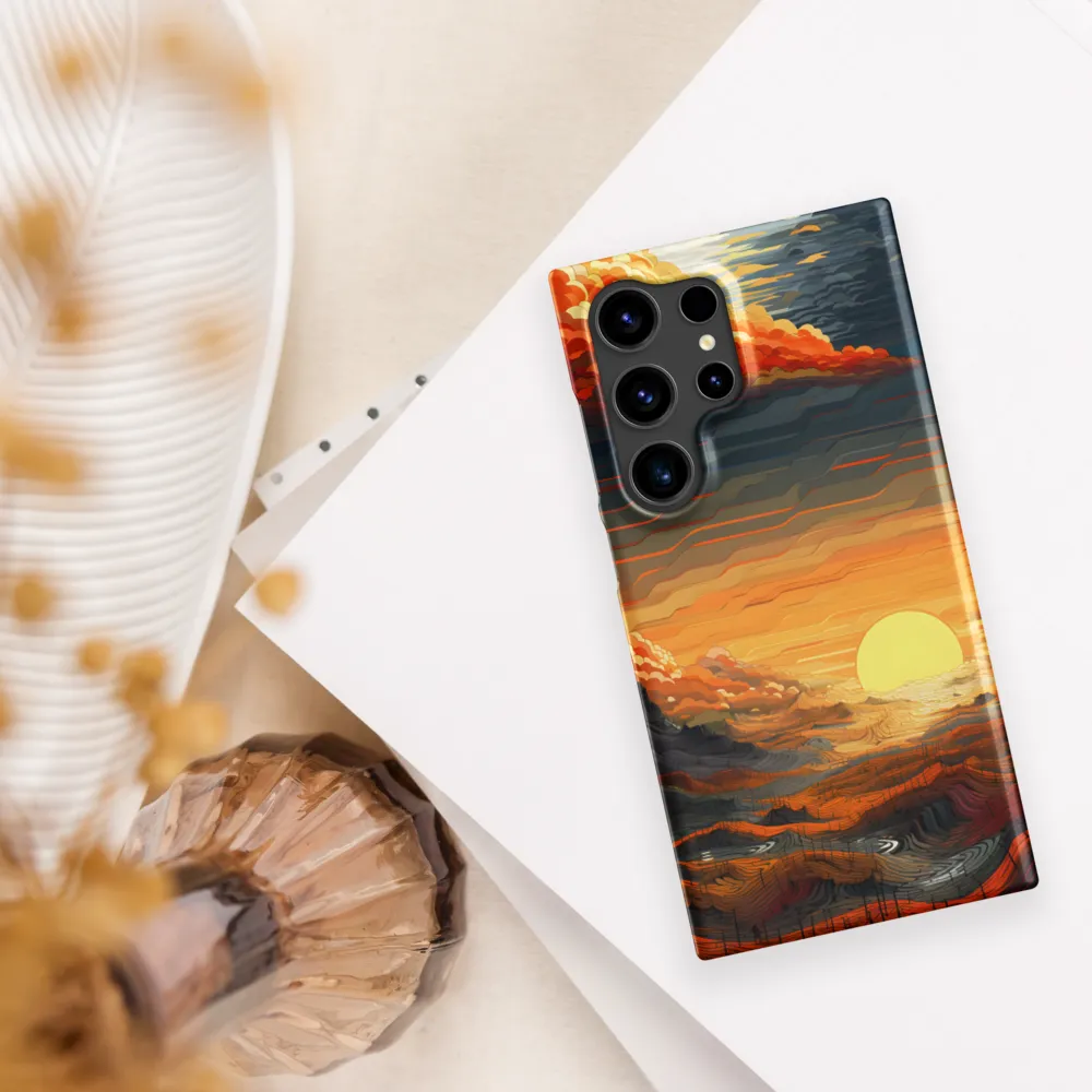 Ethereal Sunset: A Serene Landscape in Flowing Forms | Phone Case |  S24 Ultra | Snap Case | Matte