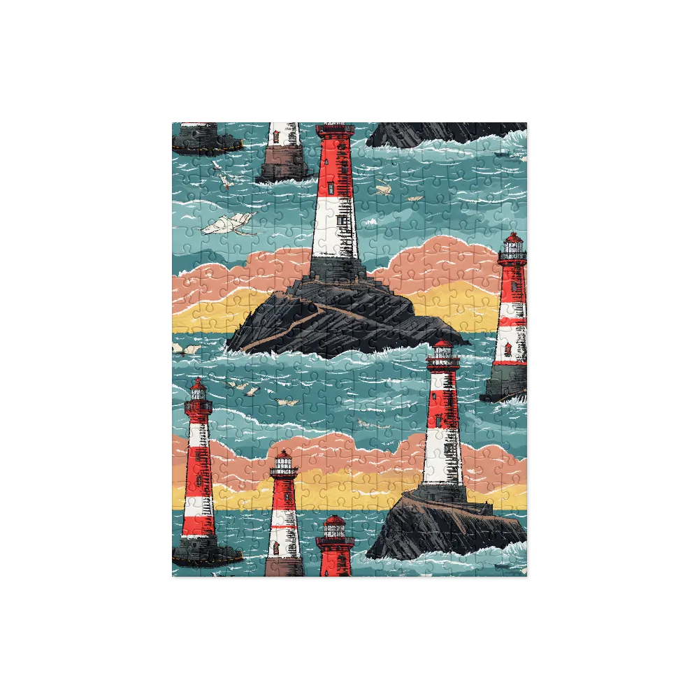 Lighthouses in a Whimsical Ocean