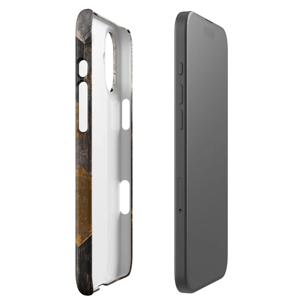 Geometric Harmony in Gold and Black | Phone Case |  16 Plus | Snap Case | Glossy