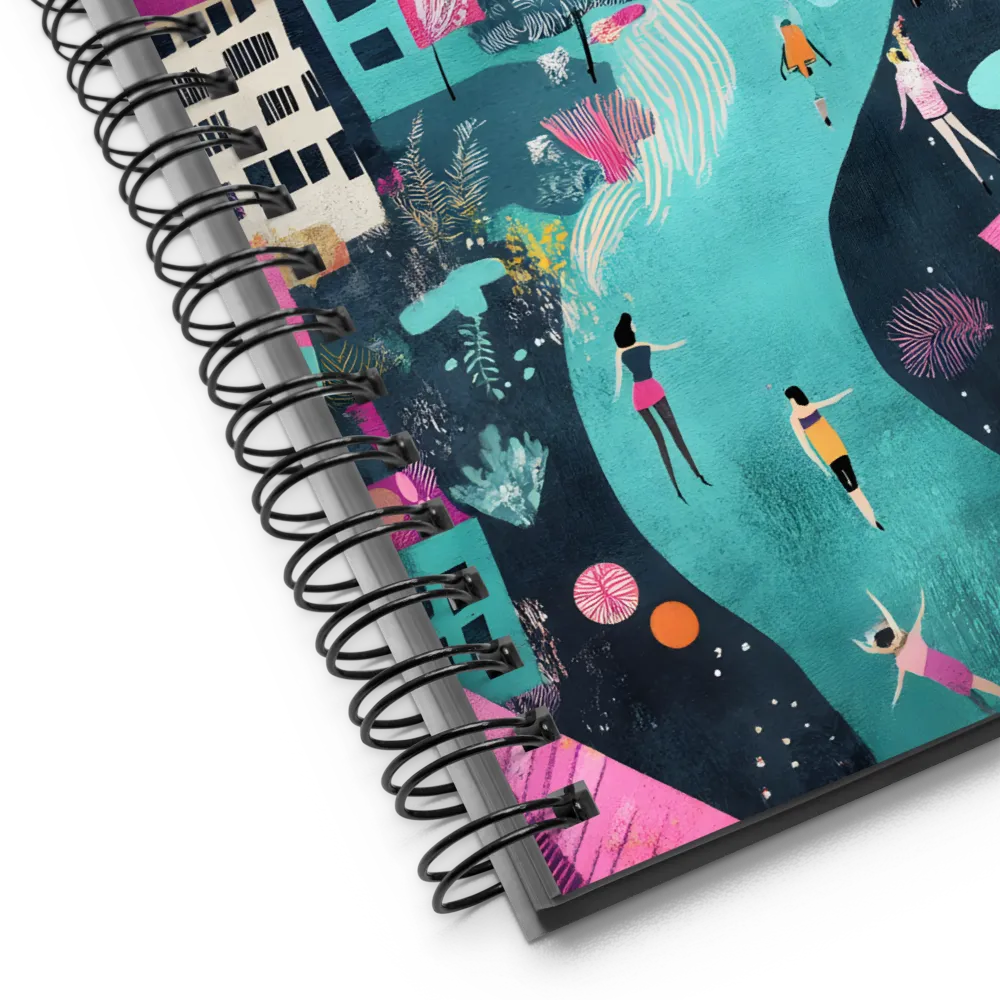 Whimsical Journey Through a Vibrant Landscape | Spiral Notebook