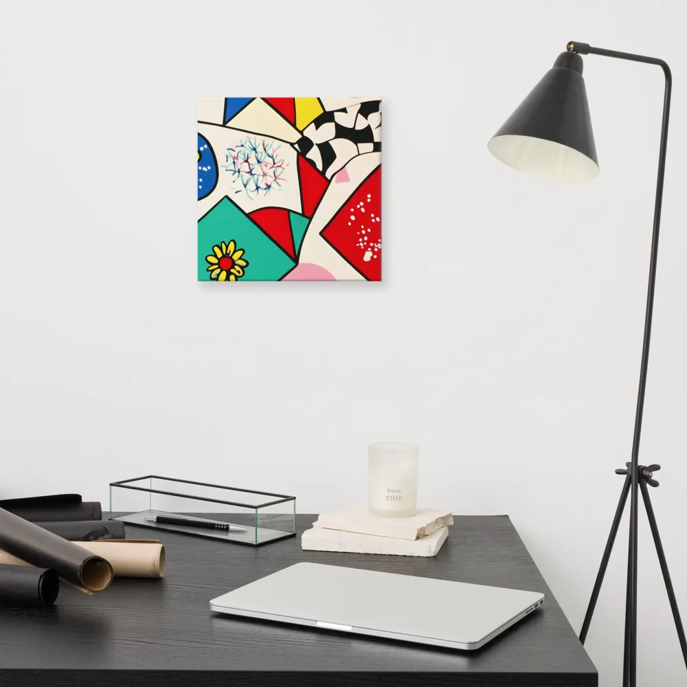 Joyful Geometry: A Playful Dance of Shapes and Colors | Canvas | 12″×12″