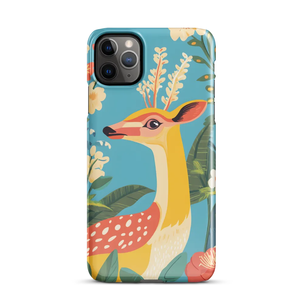 Serene Majesty: A Vibrant Deer Amidst Flora | Phone Case |  11 Pro Max | Snap Case | Glossy