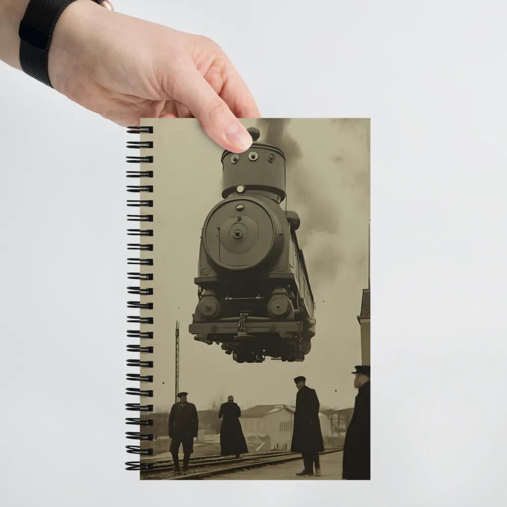 Suspended Reality: The Hovering Locomotive | Spiral Notebook