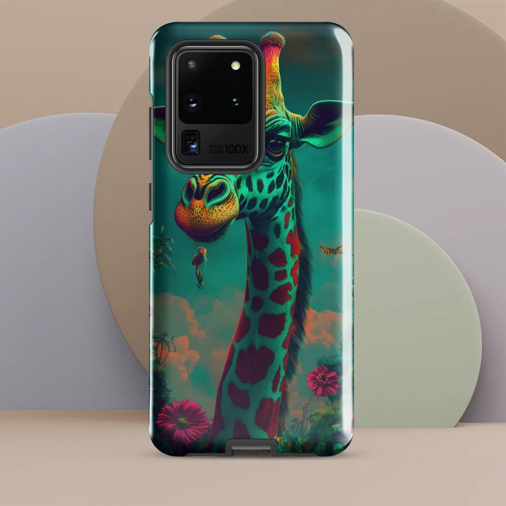 Whimsical Giraffe Among Blossoms