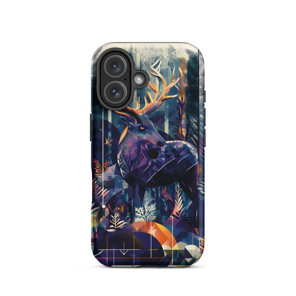 Majestic Serenity: A Geometric Forest Encounter | Phone Case |  16 | Tough Case | Matte