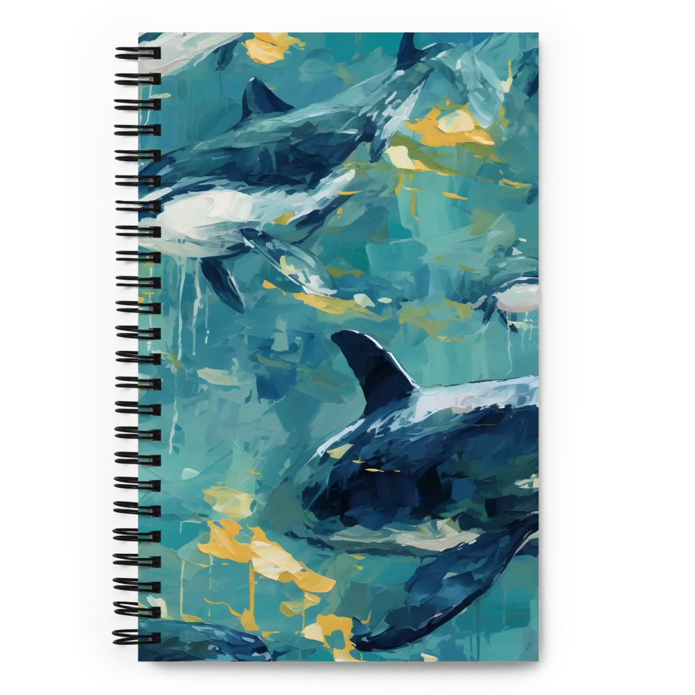 Harmony of the Ocean: Whales in Motion | Spiral Notebook