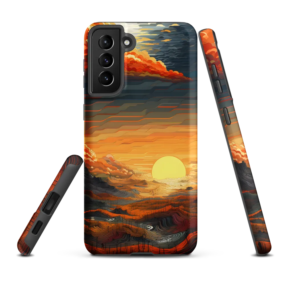Ethereal Sunset: A Serene Landscape in Flowing Forms