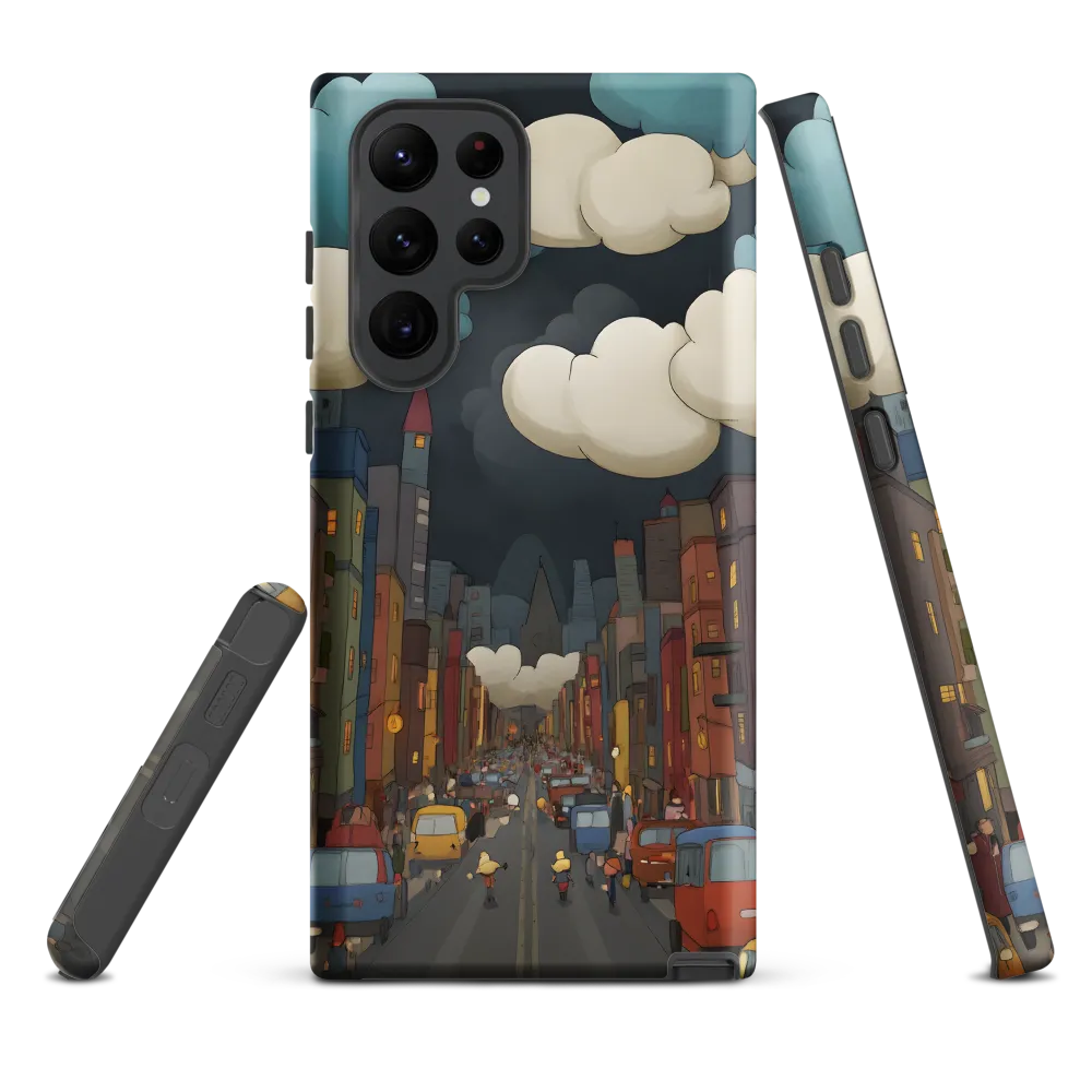 Urban Symphony: A City Awakens at Dusk | Phone Case |  S22 Ultra | Tough Case | Matte