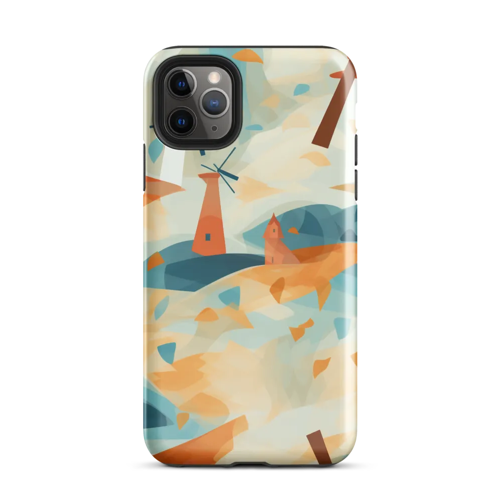 Whimsical Windmills in a Tranquil Landscape | Phone Case |  11 Pro Max | Tough Case | Glossy